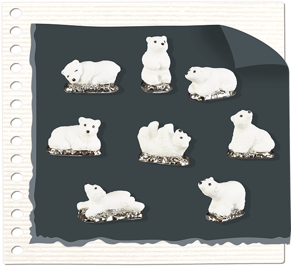 Alcara - Collection de fèves épiphanie 2026 : L'ours blanc mat