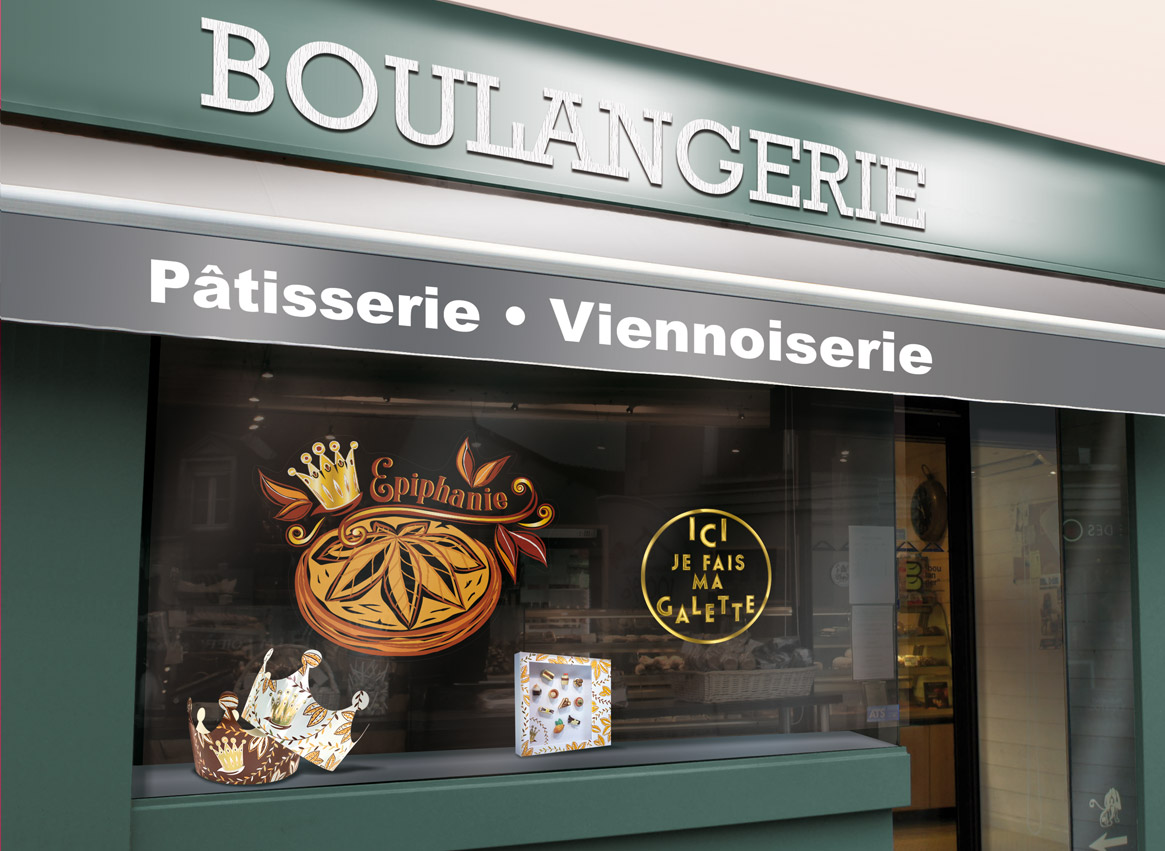 Kit déco "Amande" pour décorer son magasin pour l'épiphanie - Alcara