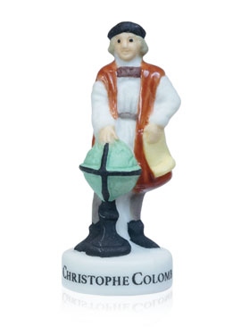 Christophe Colomb 1492 - Collection de 10 fèves en porcelaine brillante, mate, cuivre et or - Épiphanie 2023 - Alcara