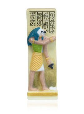 Papyrus Égyptien - Collection de 10 fèves en porcelaine mate et cuivre doré