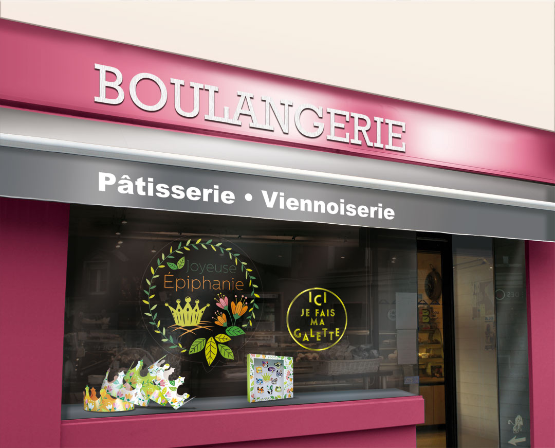 Ambiance magasin boulangerie pour l'Épiphanie 2023 Kit déco Floral nouveauté Alcara
